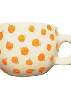 Кружка ручной работы Малёма с росписью Мандаринки, керамика, 450 мл