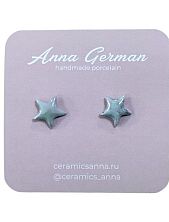 Серёжки-гвоздики Анна Герман «Звёздочки», фарфор