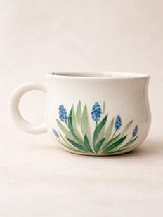 Кружка ручной работы Верба керамика «Мускари», керамика, 500 мл