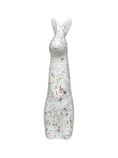 Статуэтка ручной работы Малый кролик, белая с брызгами, керамика