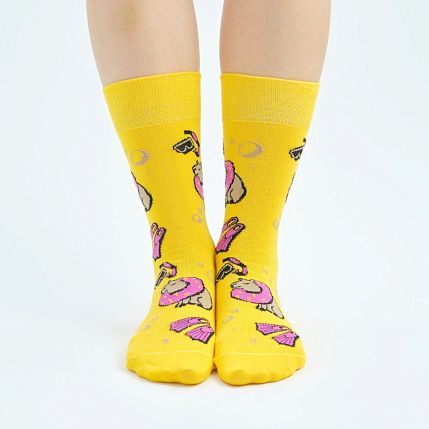 Носки «Капибара с ластами», р-р 38-41, жёлтые, фото 3.
