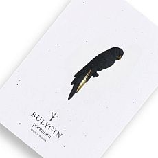 Брошь ручной работы Bulygin «Попугай», фарфор, чёрно-золотистая