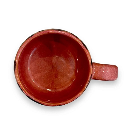 Кружка ручной работы ПинкФокс «Жираф», розово-коричневая глянцевая, керамика, фото 3.