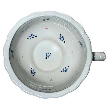 Чашка для чая ручной работы Slowday Ceramics с незабудками «Винтаж», полуфарфор, 250 мл, фото 3.