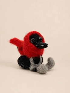 Валяная игрушка Северяшка «Ворона в валенках», шерсть