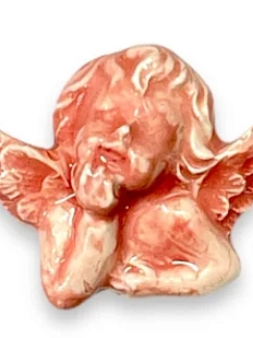 Брошь ручной работы Elizabeth Madar Ангел, персиковая, керамика