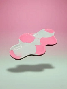 Поднос фигурный, «Облако», желто-розовый