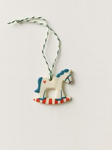 Ёлочная игрушка из керамики «Лошадка», 5 см