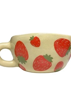 Кружка ручной работы Малёма Клубника, керамика, 250 мл