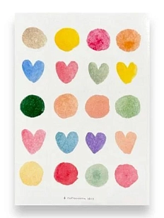 Стикерпак «Акварельные сердечки», А6