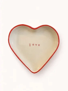 Тарелка ручной работы Ceramission в форме сердечка «Love», керамика, 12см