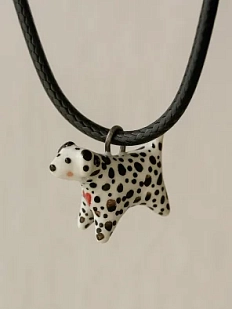 Подвеска ручной работы Боттери керамика с собачкой «Далматинец»‎, керамика
