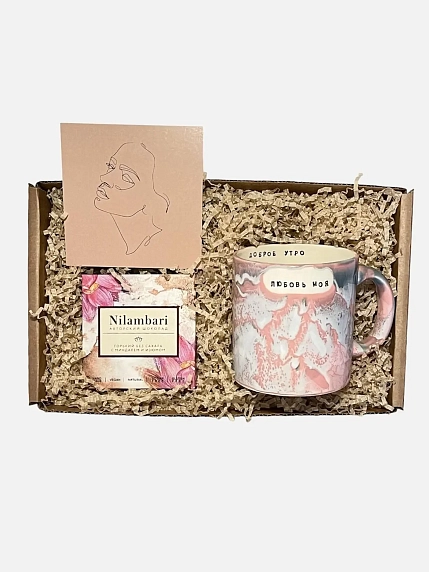 Подарочный набор с кружкой «Доброе утро, любовь моя» и шоколадом №1, фото 1.