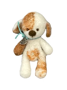 Брошь ручной работы Щенок, шерсть