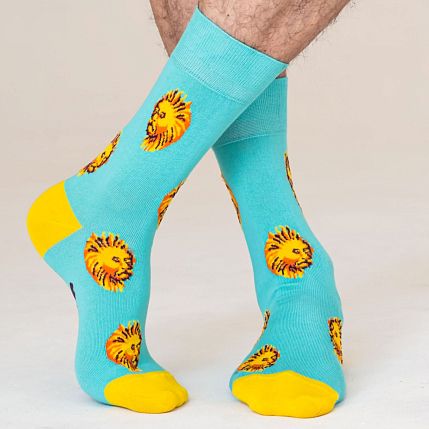 Носки «Переезжайте в Петербург - котики зовут!», р-р 38-41, бирюзовые, фото 2.