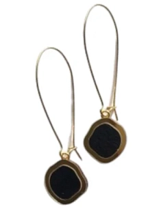 Серьги ручной работы «Озёра», дерево, чёрные