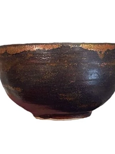 Пиала ручной работы Керумбия, коричнево-красная, керамика