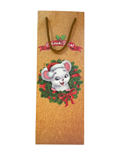 Пакет подарочный под бутылку «С Новым годом!»