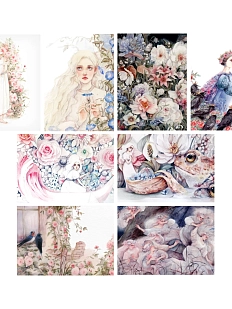 Набор открыток с иллюстрациями Викторовой Оксаны №12, 8 шт.