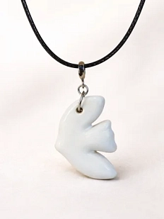 Подвеска ручной работы Partala ceramics «Птичка», белая