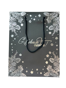 Пакет подарочный блестящий «С Новым годом!»