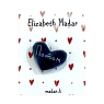 Брошь ручной работы Elizabeth Madar сердечко «Потом», тёмно-синий, керамика, превью фото 3