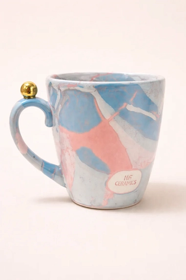 Кружка ручной работы Тата вытворяет/NF ceramics «У меня лапки», голубая, керамика, 400 мл, фото 3.