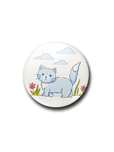 Значок «Котик», металл, 25 мм