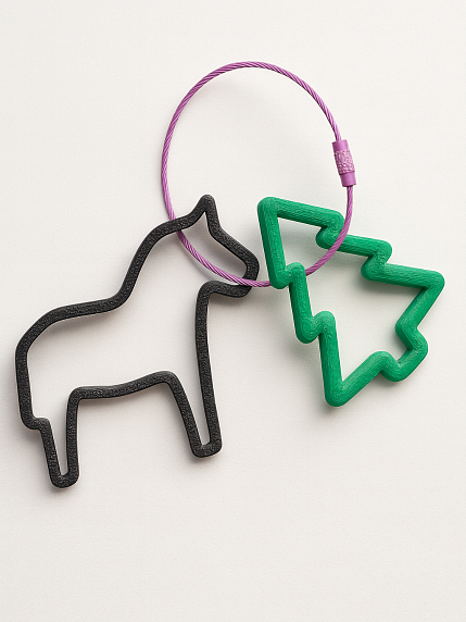 Брелок, обвес на сумку «Лошадка с ёлочкой», чёрный, 7 см, фото 1.