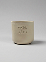 Стакан ручной работы с надписью «Wabi-sabi», бежевый, керамика, 350 мл, превью фото 1