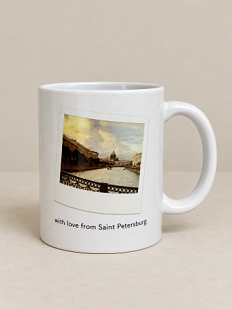 Кружка DARI DARI Санкт-Петербург Поцелуев мост «With love from Saint Petersburg», фото Маргариты Голуб, керамика, 330 мл