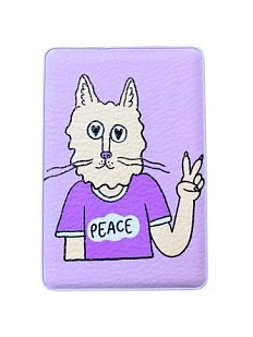 Картхолдер Валя Карнавалова «Хиппи-кот», розовый, ПВХ