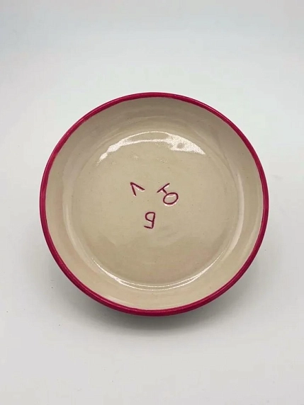 Тарелка ручной работы Ceramission «Л Ю Б», керамика, 12,5см, фото 4.