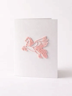 Открывающаяся открытка DARI DARI «Пегас» с фигурным элементом, розовая