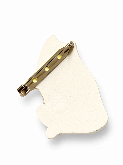 Брошь ручной работы Екатерина Юдо «Коричневый кот», керамика, фото 2.