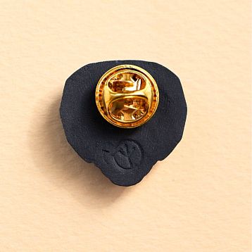 Брошь ручной работы Bulygin «Львица» чёрная, фарфор, фото 4.