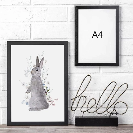 Постер интерьерный в детскую «Зайчик», А3, фото 2.