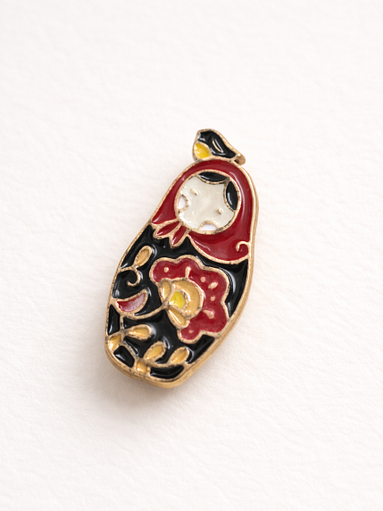 Брошь ручной работы «Матрёшка», Partala ceramics, фото 1.