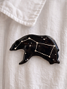 Брошь ручной работы Elizabeth Madar Космическая медведица, чёрная, керамика, превью фото 2