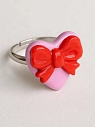 Кольцо ручной работы Радость Рядом Сердце с бантиком, полимерная глина, незамкнутое, превью фото 1