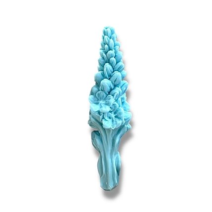Свеча «Цветок большой» голубого цвета, фото 1.