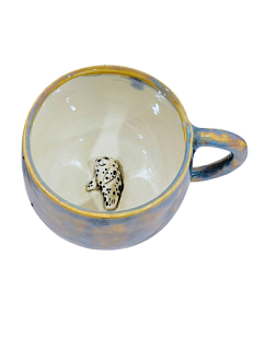 Кружка ручной работы с фигуркой внутри Тюлень, керамика, 400 мл