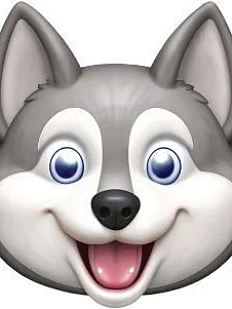 3D Стикер на телефон с собакой, серый хаски, объёмный