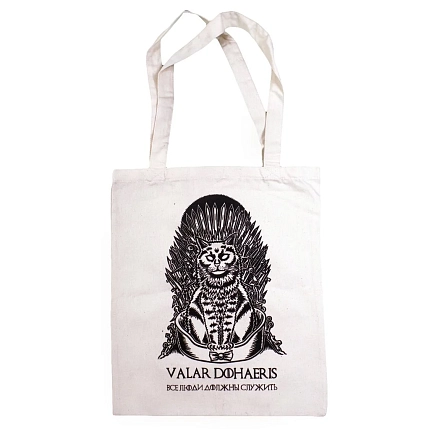 Сумка шоппер Barking Store «Все люди должны служить», белый, фото 1.