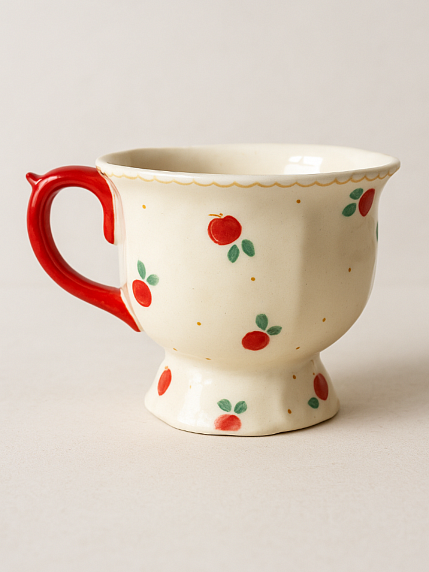 Кружка ручной работы «Винтажная с брусникой», полуфарфор, 250 мл, фото 2.