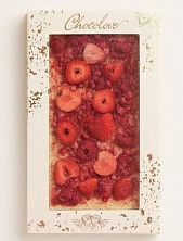 Шоколад белый с клубникой и малиной