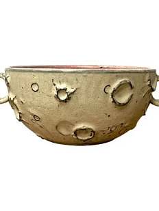 Миска ручной работы «Луна» с ручками, светло-жёлтая, керамика