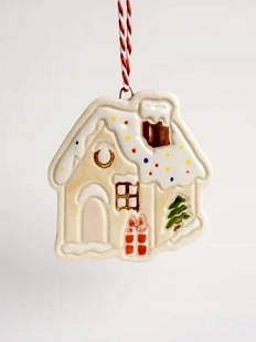 Игрушка на ёлку «Пряничный домик», керамика
