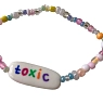 Браслет ручной работы Радость Рядом с надписью «Toxic», полимерная глина, бисер, превью фото 2