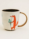 Кружка ручной работы Ким керамика с росписью Лис с незабудками, керамика, 450 мл, превью фото 1